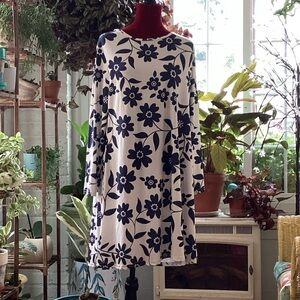 Floral Blue and White Dress